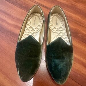 Birdies Starling Flats Green Crushed Velvet Loafer